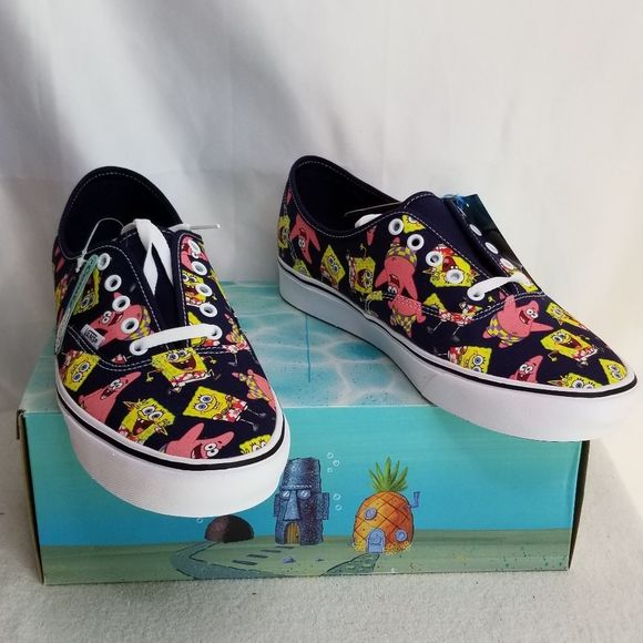 Van's Authentic Comfycush Spongebob Alohabob Sneaker Shoes Sz 10 New - Picture 4 of 7